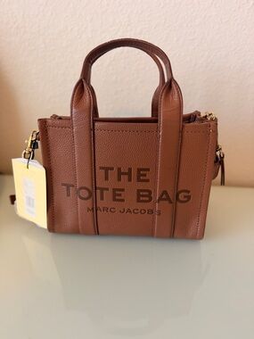 Marc Jacob’s The Tote Bag Argan Oil Leather Mini Tote Bag - Brown